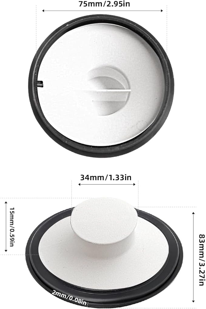 RQYEKDO Kitchen Sink Stopper, Stainless Steel 3-1/2 inch Universal Sink Plug Cover for Garbage Disposal Flange Drain,Fit for InSinkErator, Moen,Waste Maid, and More（White