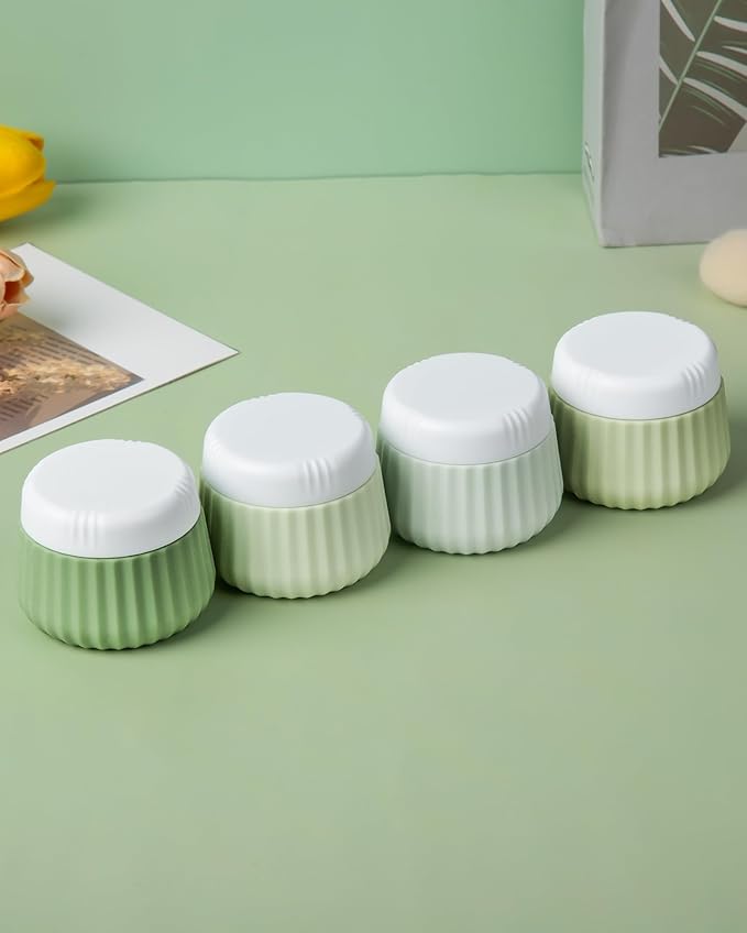 Travel Containers for Toiletries 4 Pack, TSA Approved Travel Size Toiletries, With Clear Bag Leak Proof Silicone Jars, Cream Jars, Carrying Small Items
