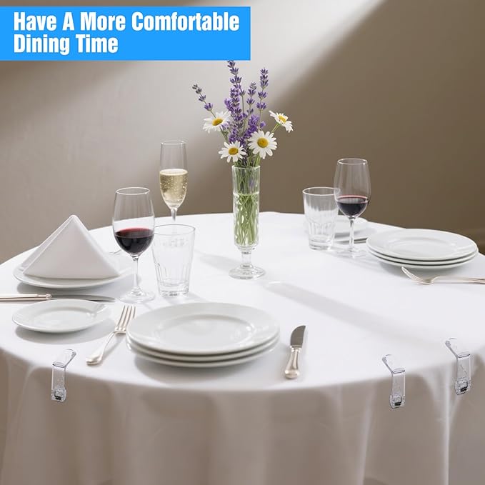 48pcs Tablecloth Clips Table Cloth Clips Picnic Clear Plastic Clip-Clamp Holder Table Tablecloth Clip Bulk for Outdoor, Wedding, Picnic Tables, Camping, Tablecloths, Party Essentials