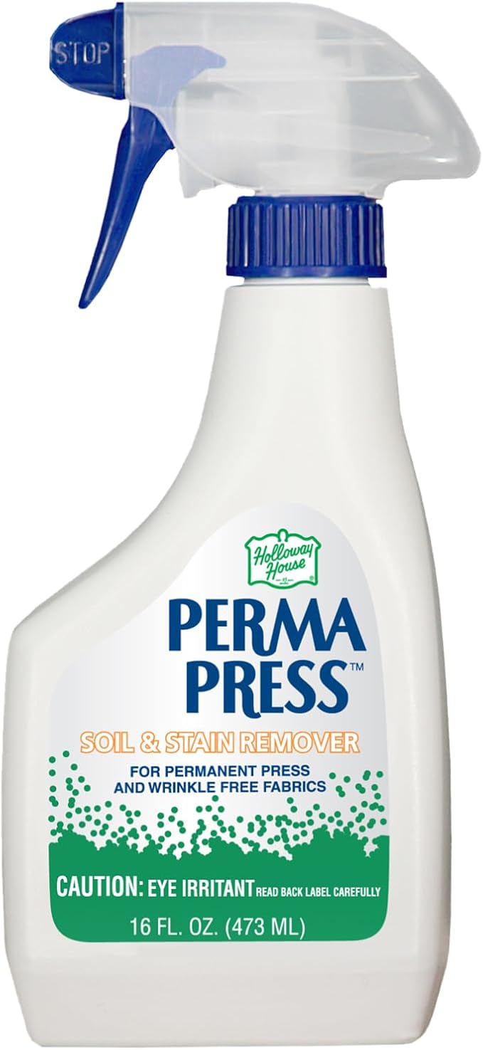 Holloway House Perma Press Soil & Stain Remover 16oz | Formulated For Heavy-Duty Cleaning Action to Remove Tough Stains From Uniforms, Linens & Clothes | Cleans, Penetrates & Lifts Away Stains