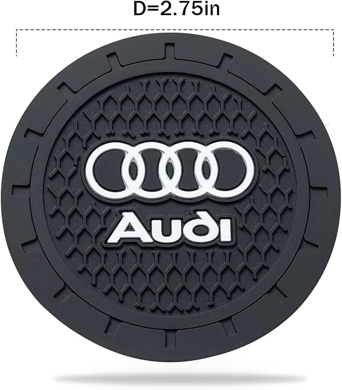 Car Cup Holder Coaster for Audi Recessed Silicone Cupholder Coaster Interior Accessories 2.75in 2Pack
