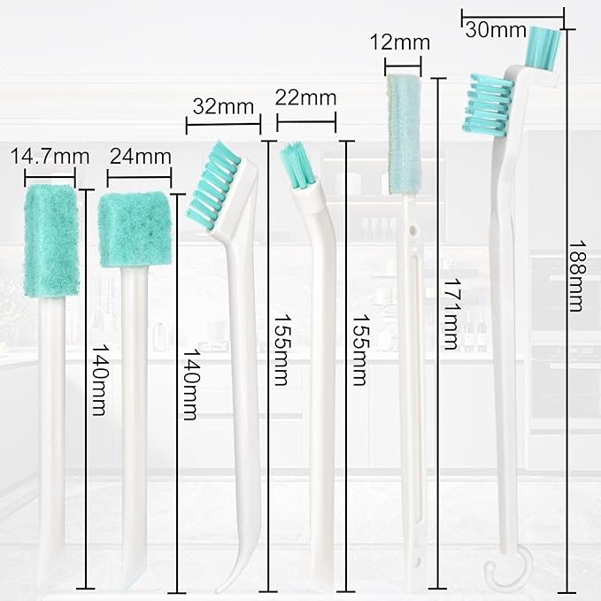 Small Cleaning Brushes for Household Cleaning Deep Detail Crevice Cleaning Tool Kit Tiny Scrub Cleaner Brush for Small Holes Corner Space Gaps Keyboard Bottle Window Seal Sill