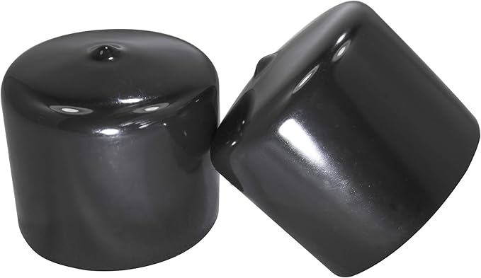 Prescott Plastics 1.875" (47.6mm) Flexible Rubber Vinyl Hole Plugs, Tall Round Black Metal Tubing End Caps, Glide Protection for Furniture Legs, Impact & Weather Resistant, Made in USA - 4 Pack