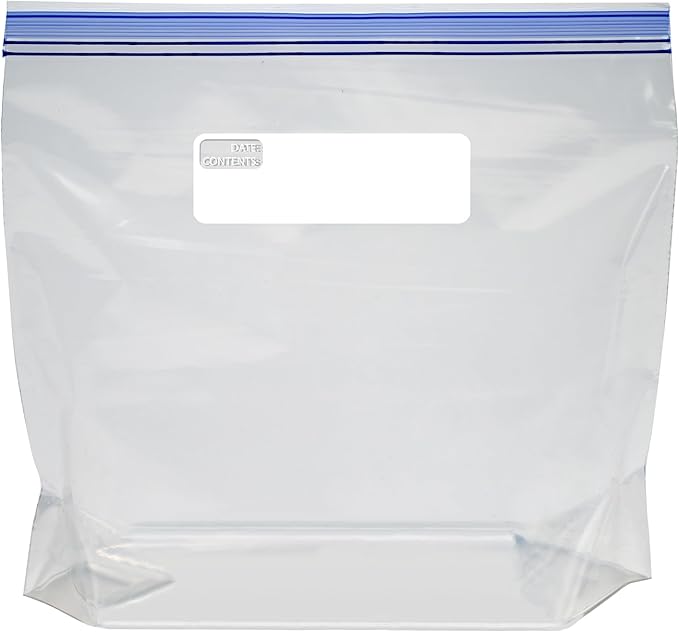 Amazon Basics Freezer Gallon Bags | Stand & Fill Base | 90 Count | Pack of 2