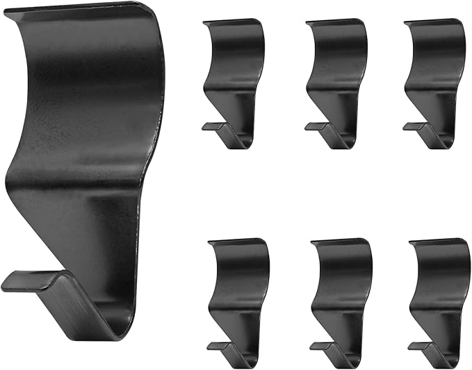 Biaungdo 6 Pcs Heavy Duty Stainless Steel Black Vinyl Siding Hooks, No Hole Needed Low Profile Siding Clips for Hanging Wreath, Outdoor Christmas Decorations