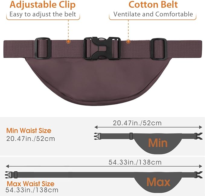 Large Fanny Pack for Women Men - Syican Waist bag with 3-Zipper Pockets, Gifts for Enjoy Sports Traveling Workout Casual Hands-Free crossbody bags Fits MAX 7.9'' iPad & 6.6'' Phone