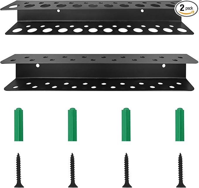 2 Pack Screwdriver Organizer Wall Mounted – Heavy Duty Rustproof Tool Organizer with Durable Design, Space-Saving Storage for Garage, Workshop, Home Workbench