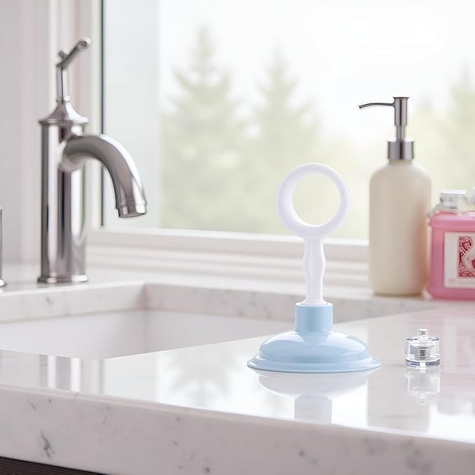 2 Pcs Blue Sink Plunger,Bathroom Small Drain Plunger Portable Kitchen Sink Drains Suction Cup Liquid Plumber Clog Remover Easy To Unclog,Drain Cleaning Equipment