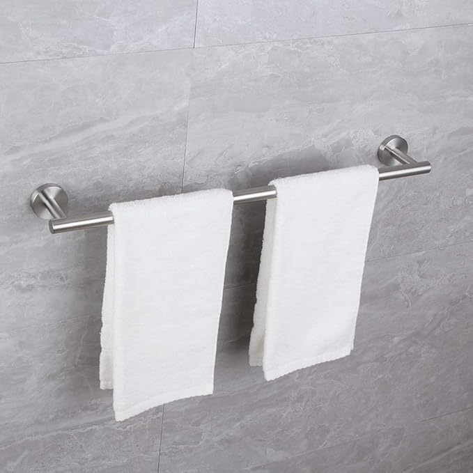 kimzcn 24-Inch Brushed Finish Bath Hand Towel Bar SUS 304 Stainless Steel Towel Rack Holder for Bathroom Wall Mount…