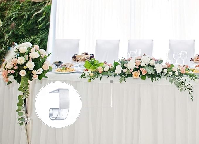 NAVADEAL Table Skirting Clips Tablecloth Clips for Table 1 1/2" - 2" with Hook | Pack of 24 | Great for Wedding Home Meeting Party Picnic Patio Banquet Indoor Outdoor Events