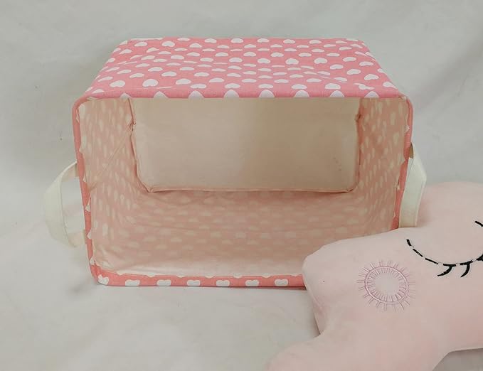 Women's DayStorage Basket Pink Collapsible Girls Laundry Basket Waterproof Organizer Nursery Bin Gift Toy Box for Organizing Home/Dorm/Kitchen/Pet/Office/Closet/Shelf/Room Decor