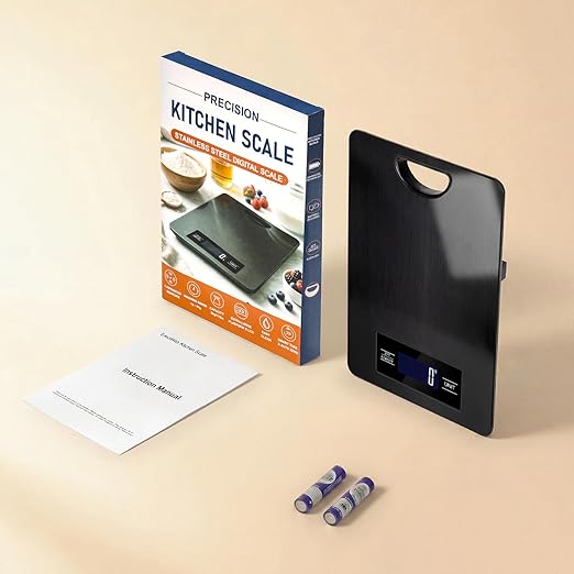 Food Scale, Digital Food Scale, Kitchen Scale with Hang Loop, 11lb Precise Baking Scale, Stainless Steel–High Precision Digital Scale for Food, Measures Grams, Ounces, Perfect for Home Cooking Baking