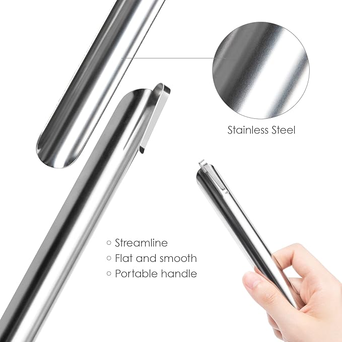 Crumb Sweeper, Restaurant Crumbers for Servers, Crumb Sweeper for Tablecloth with Storage Clip Holder, Stainless Steel Crumb Scraper, Table Crumber Tool for Waiters, Waitresses and Servers (5 PACK)