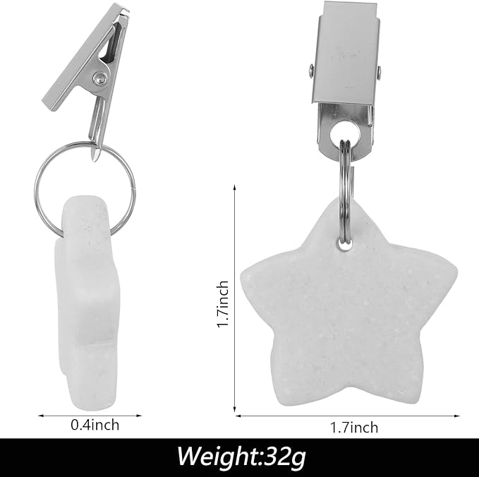 12 Pack Tablecloth Weights, Tablecloth Pendant Stones with Metal Clips, Heavy Marble Tablecloth Hangers, Stainless Steel Table Cover Clamps for Decoration, Outdoor, Picnic, Family Dinner Party