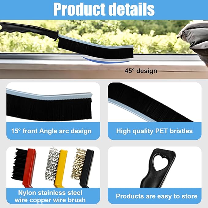 11PCS Car Cleaning Brush Set, Hard Bristle Tire Crevice Wash Brushes, Short-Handle Auto Wheel Rim Detailing Brush, Universal Car Cleaner Supplies Accessories for Interior & Exterior (Style B)