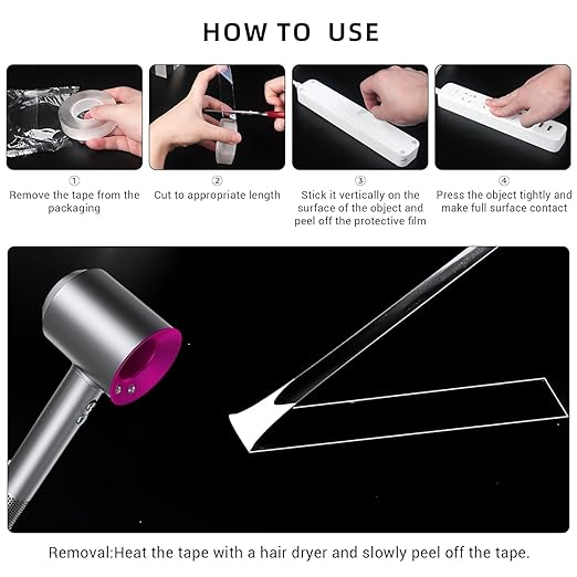 3 Rolls Double Sided Tape, Nano Tape, Transparent Adhesive Tape, Traceless Adhesive Tape, Removable, Washable, Reusable, Suitable for Carpets, Photo Walls, 9.8 Feet Per Roll