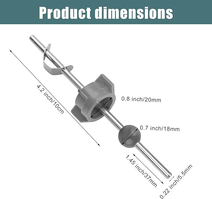 2pcs Sink Drain Parts, Lavatory Pop Up Stopper Assembly with Plug Bathroom Sink Drain Repair Kit Pivot Ball Rod Replacement Compatible with Price Pfister & Popular Band(Grey,Grey)