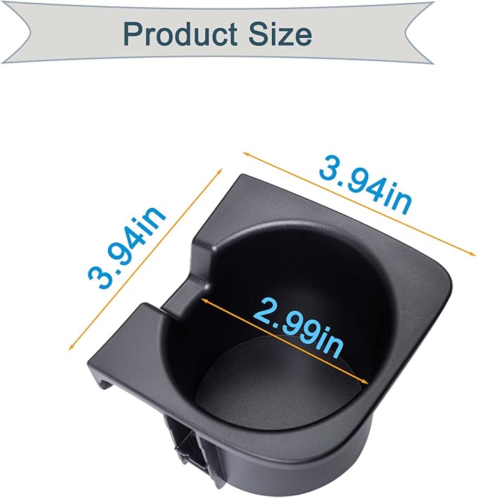 JDMCAR Car Cup Holder Inserts Replacement for Toyota Tacoma 2005 to 2015, Durable Cup Holder Inserts Drink Holder Accessories 66991-04012,66992-04012, Basic Black