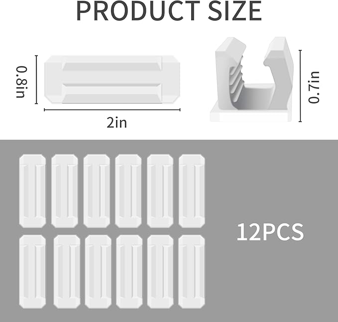 12 Pack Pen Holder for Desk, Silicone Pencil Holder with 12 Extra Adhesive Stickers, Adhesive Pen Holder & Marker Clip for Classroom Office Desk or Any Surface, Teacher Accessories Supplies (White)