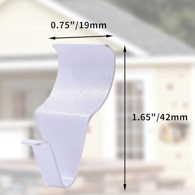 Biaungdo 12 Pcs Vinyl Siding Hooks, Heavy Duty Stainless Steel White Vinyl Siding Hangers, No Hole Needed Low Profile Siding Clips for Hanging Wreath, Outdoor Decorations