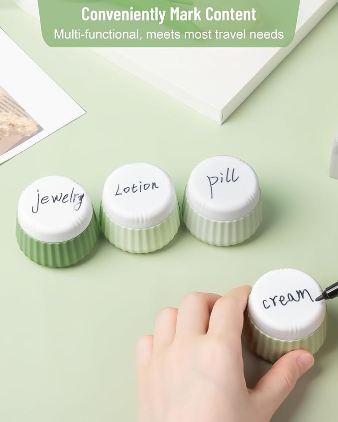 Travel Containers for Toiletries 4 Pack, TSA Approved Travel Size Toiletries, With Clear Bag Leak Proof Silicone Jars, Cream Jars, Carrying Small Items