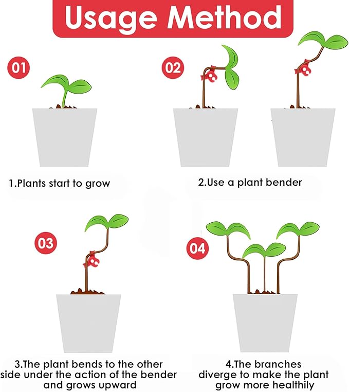 50 Pcs Plant LST Cilps, Adjustable Low-Stress Plant Training Clips, Reusable 90-Degree Bendable Clips to Bend for Tomatoes Cucumbers Beans Climbing Plants in Indoor or Outdoor Gardens (Red)