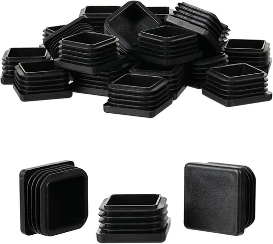 1-1/8" Square Tube End Cap Plastic Plugs Chair End Caps 1.1 Inch (28mm), 1 1/8 X 1 1/8 Tubing Plugs Furniture Sliders Glides Black (Fit 0.95-1.04" Square Tube Inner Size, 24pack)