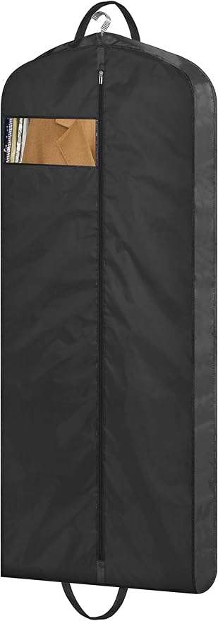 MISSLO 54" Garment Bags for Travel for Women Waterproof Dress Bags for Gowns Long Dress Cover for Gowns, Black, 1 Pack