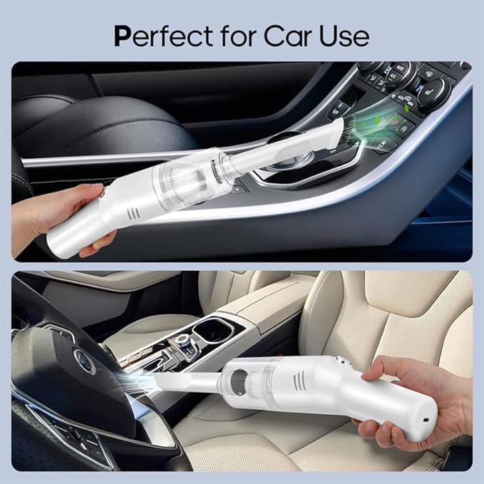Wireless Mini Car Vacuum Cleaner(400g) Portable Rechargeable,Handheld Vacuums, Mini but Mighty Dust Busters Cordless Rechargeable,Hand Held Vac for Car/Desk V06/white