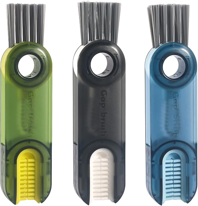 3 in 1 Cup Lid Gap Cleaning Brush Set, Multifunctional Insulation Bottle Cleaning Tools, Mutipurpose Tiny Silicone Cup Holder Cleaner, Home Kitchen Cleaning Tools
