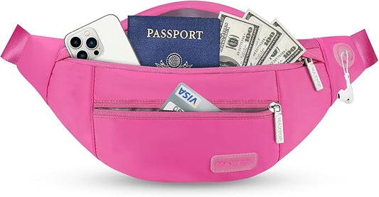 MAXTOP Large Crossbody Fanny Pack with 4-Zipper Pockets, Gifts for Enjoy Sports Festival Workout Traveling Running Casual Hands-Free Wallets Waist Pack Phone Bag Carrying All Phones