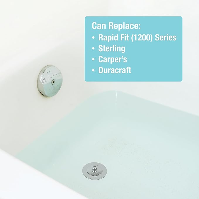 DANCO Lift and Turn Tub and Bath Drain Stopper, Chrome (88599)