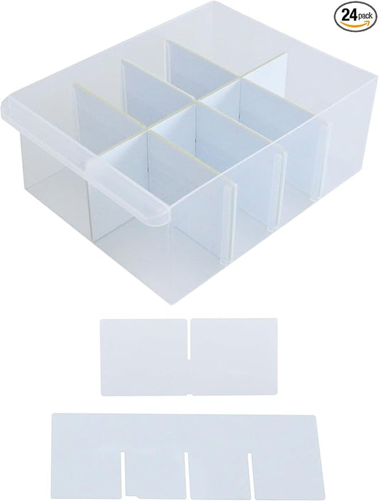 (24-Pack) Large Drawer Configurable Dividers compatible with Craftsman, ArtBin Craft Storage Cabinets, (24 Width + 6 Length Dividers), (Dividers Only)