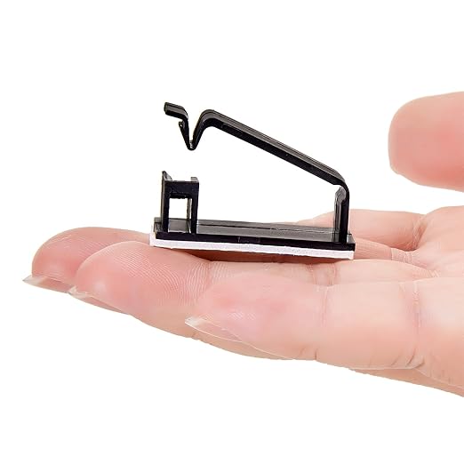 50Pcs Self Adhesive Cable Management Clips, Cable Organizers Wire Clips Cord Holder for PC Laptop Ethernet Cable Desktop Home Office (1.78'' x 0.75'' x 0.28'', Black)