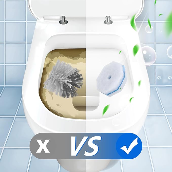 2X Cleaning Power Upgrade Formula Toilet Bowl Wand Refills, Fits for Clorox Wand, 50 Count Disposable Toilet Bowl Wand Refills - No Falling Apart, Fits Most Brand Toilet Brushes for Bathroom Cleaning
