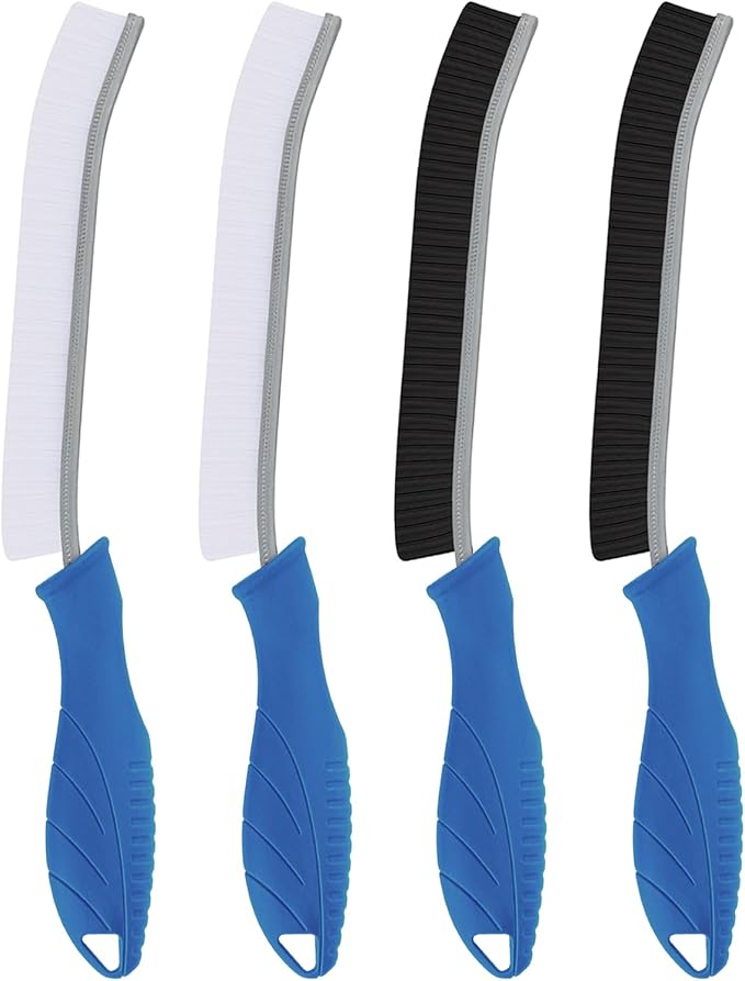 TQRR Toilet Brush, 4Pcs Bathroom Cleaning Brush, Toilet Scrubber, Deep Toilet Bowl Brush with Hanging Hole, Multifunctional Gap Cleaning Brush, Bristles for Kitchen Sinks, Tub,Shower (4, Lichen Blue)