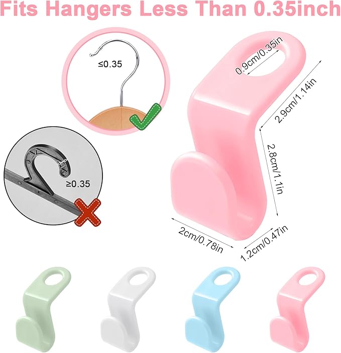 100 PCS Space Saving Hanger - Clothes Hanger Connector Hooks, Stacking Space Saver, Plastic Closet Organizers and Storage Extender for Heavy Duty Hangers Connection (100, White)
