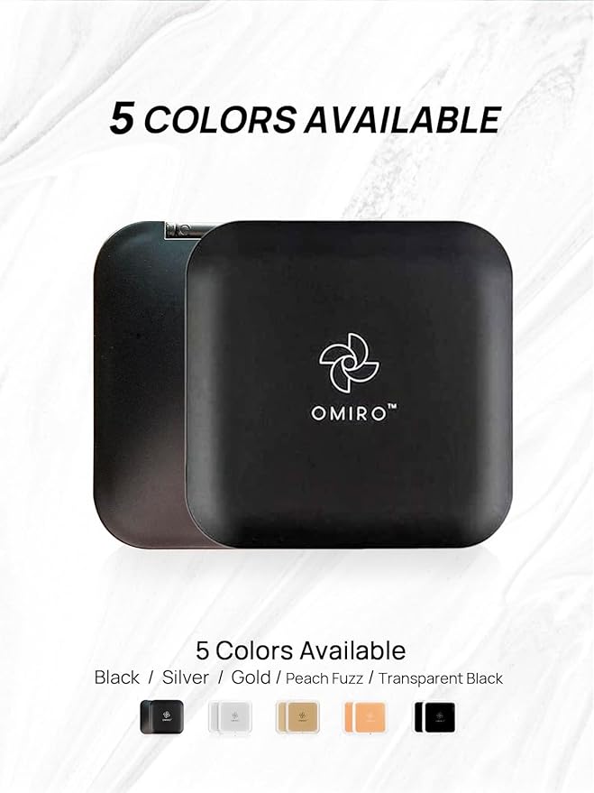 OMIRO Folding Compact Mirror, 1X/30X Magnification 3½” Pocket Size Square Hand Mirror for Travel Makeup (Black)