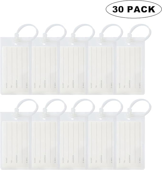 30 Pack Luggage Tags for Suitcases, Airplane Travel Essentials for Flying, International Travel Must-Haves, and Luggage Accessories by Sodsay