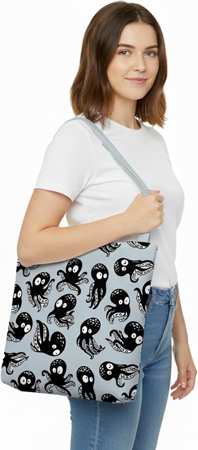 BeeGreen Octopus Ultimate Crossbody Tote Bag - Beach Reusable Grocery Shopping Bag - Foldable Compact Portable Sturdy Bags