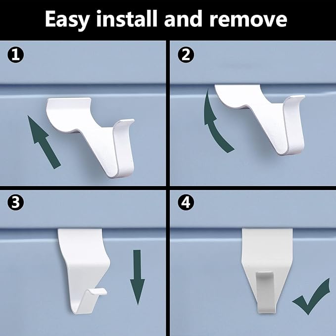 24 Pack No-Hole Needed Vinyl Siding Hooks, White Vinyl Siding Hangers Metal Clips Stainless Steel Wall Hanging Hooks for House Outdoor Light Decorations