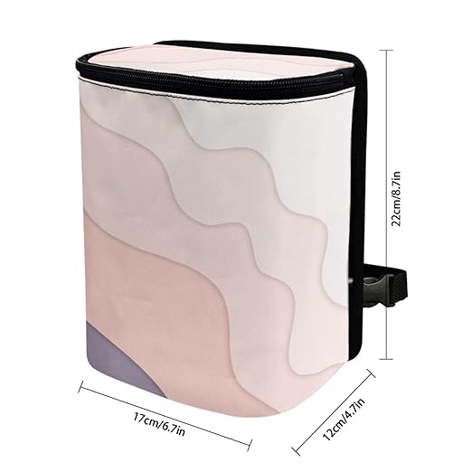 1.2 Gallons Trash Can for Car, Panther Hanging Car Trash Bag, with Zipper Leak-Proof Lid Design, Adjustable Hanging for Tail of Console/Back of Seats, Easy to Clean, Family Trips Essential