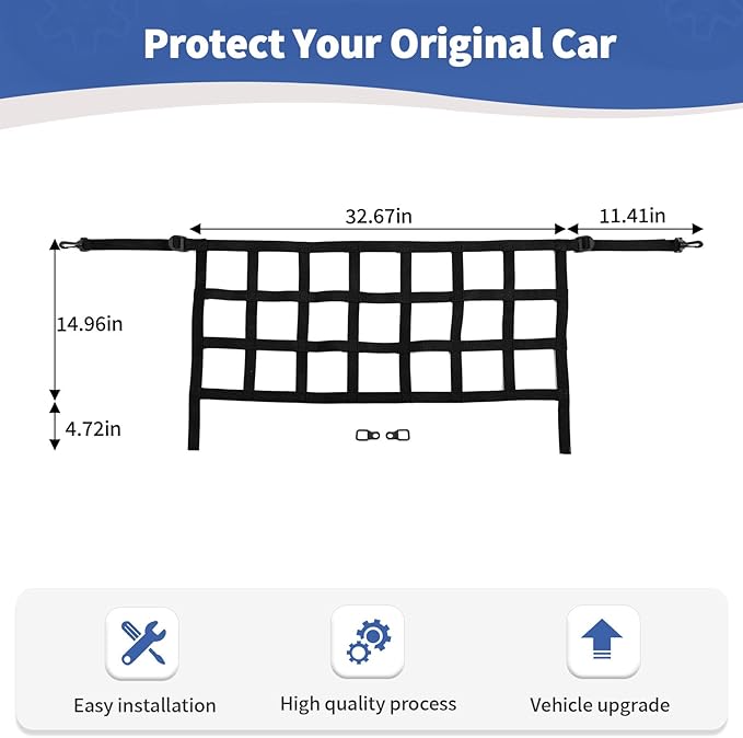 RT-TCZ for Jeep JL Rear Trunk Mesh Cargo Net for Jeep Wrangler JL JLU 2018 up Trunk Organizer Storage Accessories Black