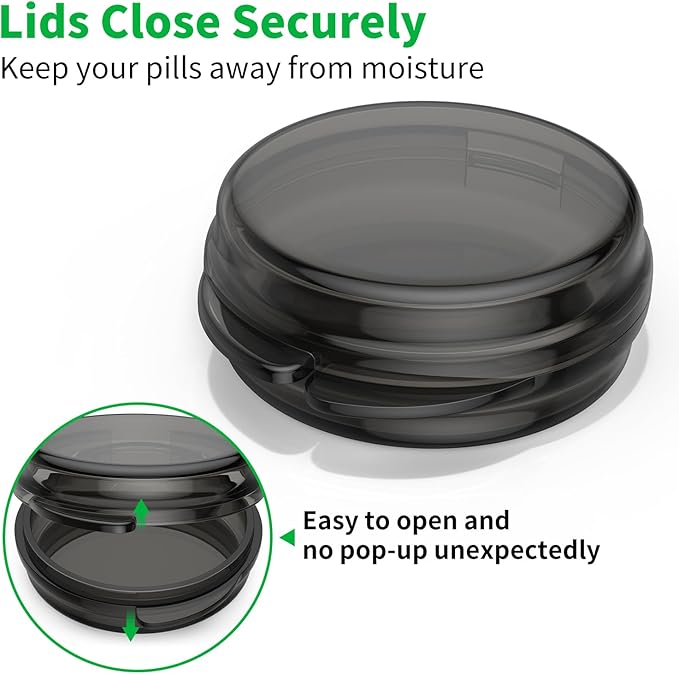 Small Pill Box, (8 Pack) Travel Pill Case Portable Daily Pill Organizer Mini Medicine Storage Container for Pocket Purse Cod Liver Oil Storage Box Earplug Case