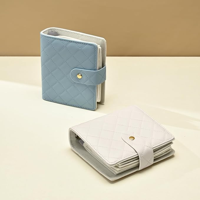 Oirlv Mini Travel Jewelry Organizer Case Portable Jewelry Book with Velvet Pouches for Jewelry Travel Essentials(White)