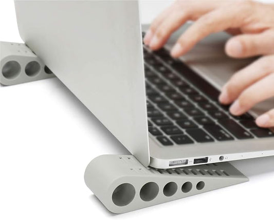SUPBEE Laptop Stands, [4 Pack] Portable Anti-Slip Rubber Elevated Laptop Holder, Desktop Tilting Wedge & Scratch-Free Ventilated Risers for All Laptop, Notebook, Computer Keyboard