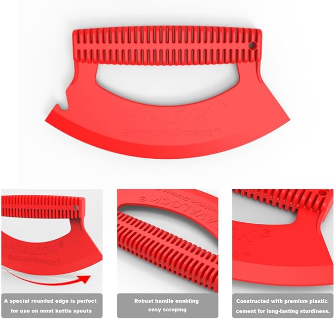 Smoke-n-Scrape XL Grill Smoker Scraper BBQ Residue Remover Cleaning Tool for Weber Kettle WSM BGE Kamado Oklahoma Joe's