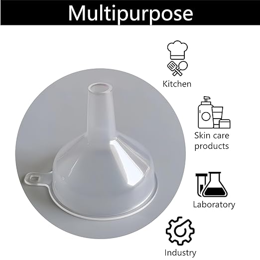 Small Funnels 4 Pack Food Grade Water Bottle Funnel for Powder, Liquids, Suitable for Kitchen Juice Lab Skin Care Lotion Essential Oils