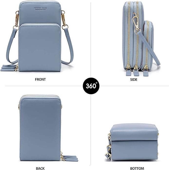 myfriday Small Leather Crossbody Bag for Women with Guitar Strap Mini Crossover Bags & Shoulder Purses with 2 Card Slots