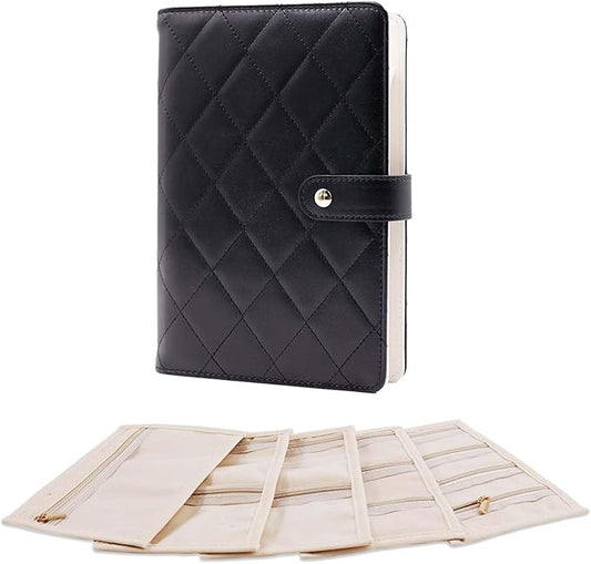 Travel Jewelry Organizer Case ， Portable Jewelry Organizers Storage Book, Compact Jewelry Roll for Earrings, Rings, Necklaces - Perfect Jewelry Travel Bag for Women